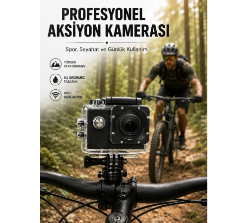 Profesyonel Çekimler İçin 4K Ultra HD WiFi Spor Kamerası