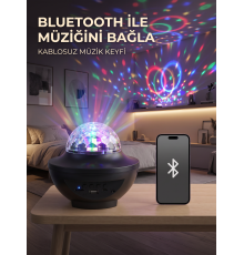 Bluetooth RGB Parti Işığı Hoparlörlü Disko Lambası MP3 USB ve Hafıza Kartı Destekli