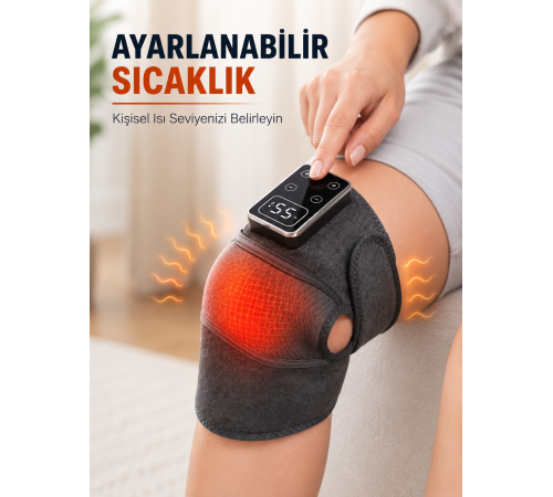 Çok Amaçlı Diz Dirsek Omuz Masaj Aleti Isıtmalı Titreşimli Şarjlı Masaj Cihazı