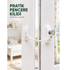 Çocuk Güvenliği İçin Pencere Emniyet Kilidi Anahtarlı Kablolu Güvenlik Aparatı