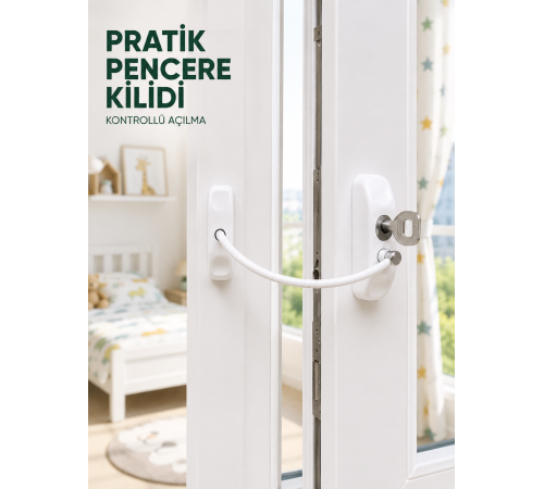 Çocuk Güvenliği İçin Pencere Emniyet Kilidi Anahtarlı Kablolu Güvenlik Aparatı