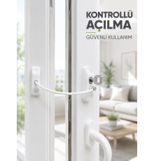 Beyaz Kablolu Pencere Kilidi Anahtarlı Güvenlik Sistemi Çocuk Koruma Aparatı