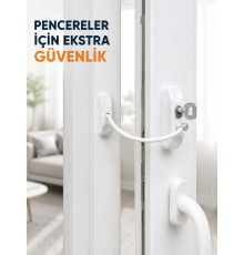 Anahtarlı Pencere Güvenlik Aparatı Esnek Kablolu Pencere Açılma Sınırlayıcı Kilit