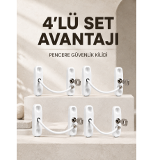 Çocuk Güvenliği İçin Pencere Kilidi Anahtarlı 4’lü Paket