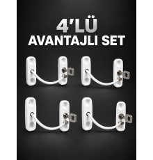Pencere Güvenlik Kilidi Anahtarlı Çocuk Emniyet Kilidi 4’lü Set