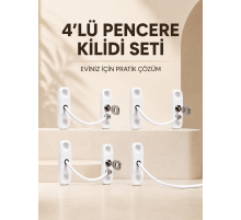 Ev Tipi Pencere Güvenlik ve Emniyet Kilidi 4 Adet Set