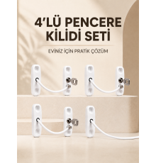 Ev Tipi Pencere Güvenlik ve Emniyet Kilidi 4 Adet Set