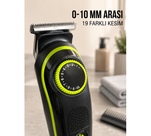 5'i 1 Arada Erkek Tıraş Makinesi Hassas Kesim Sıfır Tıraş ve Sakal Bakım Seti