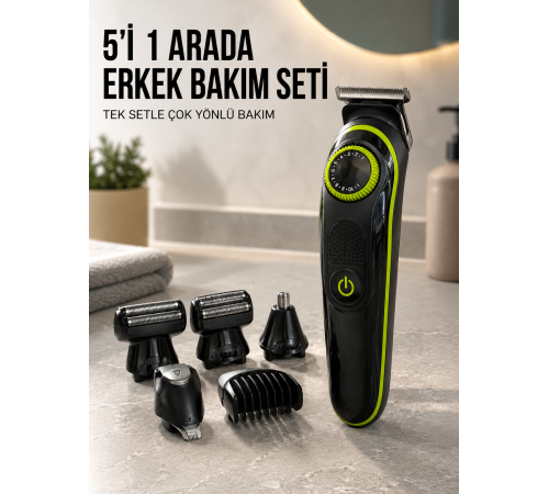 Erkek Kişisel Bakım Seti Çok Amaçlı Sakal Vücut Burun Kulak Tıraş Makinesi