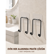 2'li Yapışkanlı Duvar Askısı Mutfak Banyo ve Ev İçin Askılık