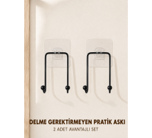 2 Adet Çok Amaçlı Yapışkanlı Askı Ev Mutfak Banyo Düzenleyici