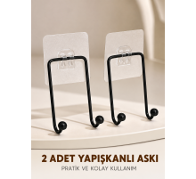 İkili Duvar Tipi Yapışkanlı Askılık Pratik Ev Düzenleme Askısı