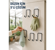 5 Adet Çok Amaçlı Yapışkanlı Askılık Ev Düzenleyici Duvar Askısı