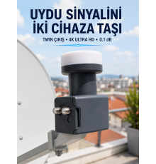 Twin LNB Çift Çıkışlı Uydu Anten LNB 4K Ultra HD Ku Band 0.1 dB