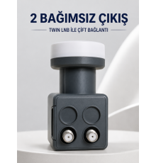 Çift Çıkışlı Twin LNB 4K Ultra HD Uyumlu Ku Band Uydu Anten Başlığı 0.1 dB