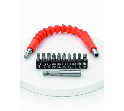 12 Parça Esnek Bits Uç Seti 300 mm Esnek Şaftlı Tornavida Uç Seti