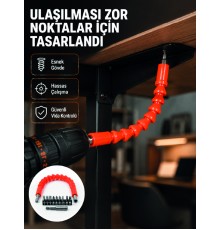 DMAX Esnek Şaftlı Matkap Bits Uç Seti 12 Parça Vida Montaj ve Tamir Seti