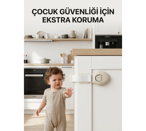 Dolap ve Çekmeceler İçin Çocuk Güvenlik Kilidi Pratik Emniyet Aparatı