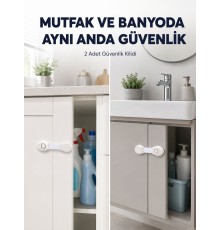 2'li Dolap ve Çekmece Güvenlik Kilidi Seti