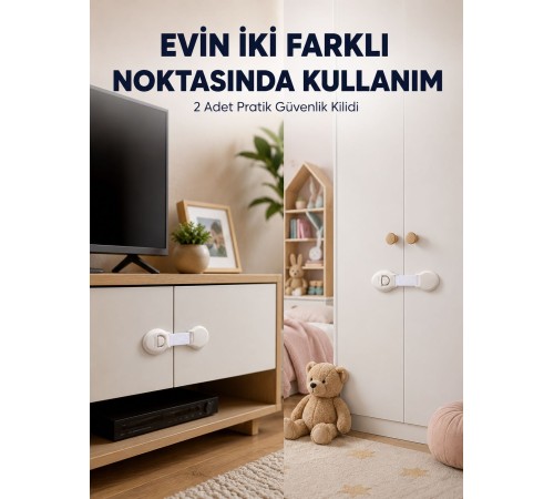 2'li Çocuk Güvenlik Kilidi Ev İçi Koruma Seti