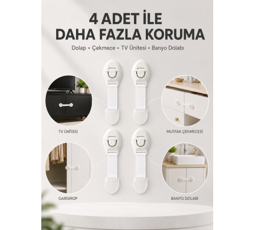 DOLAP VE ÇEKMECE KİLİDİ 4 ADET
