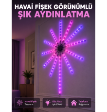 Dekoratif RGB Fireworks LED Duvar Işığı Çok Renkli Telefon Kontrollü LED Aydınlatma