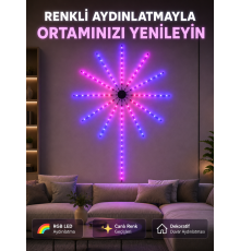 RGB LED Dekoratif Duvar Lambası İç Mekân Telefon Kontrollü Ortam Aydınlatması