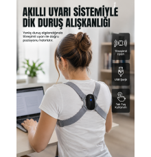 Akıllı Dik Duruş Düzeltici Titreşim Uyarılı Şarjlı Destek Cihazı