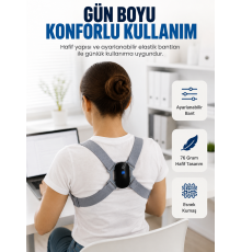 Şarjlı Akıllı Dik Duruş Destek Aparatı Ayarlanabilir Omuz Bandı