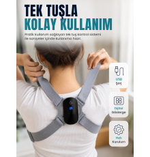 Ayarlanabilir Askılı Akıllı Dik Duruş Destekleyici Dijital Göstergeli Dik Duruş Cihazı