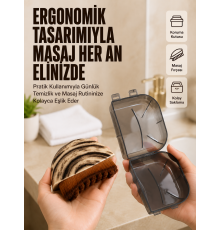 Masaj Fırçası Ahşap Desenli Yumuşak Kıllı Vücut Temizleme ve Banyo Fırçası