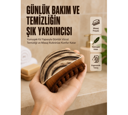 Banyo Masaj Fırçası Yumuşak Kıllı Ergonomik Vücut Temizleme Fırçası