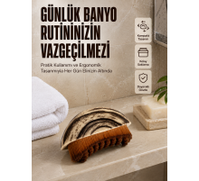Masaj Fırçası Vücut Temizleme Fırçası Ahşap Desenli Yumuşak Kıllı Banyo Fırçası