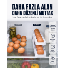 Kayar Ray Sistemli Buzdolabı Yumurta Saklama Düzenleyici Organizer
