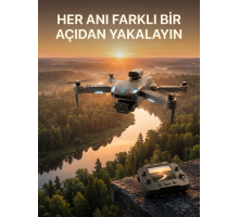 Ekranlı Kumandalı Çift Kameralı Drone ile Havadan Çekim