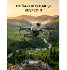 Uzaktan Kumandalı Çift Kameralı Hobi ve Fotoğraf Drone'u