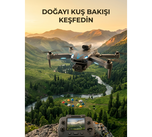 Uzaktan Kumandalı Çift Kameralı Hobi ve Fotoğraf Drone'u