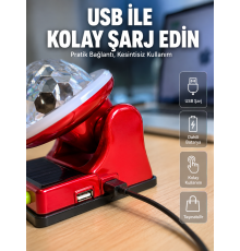 Güneş Enerjili LED Disco Lamba Şarjlı RGB Parti ve Dekoratif Aydınlatma Lambası