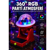 360° RGB LED Disco Işığı Ayarlanabilir Başlıklı Güneş Enerjili Projektör Lamba