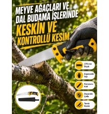 Kılıflı Budama Bahçe Testeresi 270 mm Düz Bıçaklı