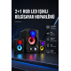 2+1 RGB LED Işıklı Güçlü Bas Sistemli Bilgisayar Hoparlörü