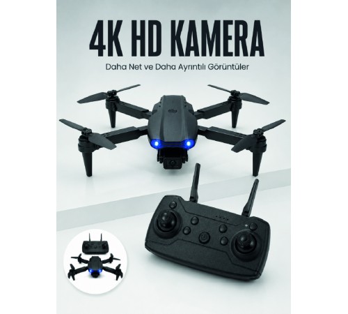 E99 Pro 4K HD Kameralı Katlanabilir Drone APP Kontrollü Uzaktan Kumandalı Mini Drone