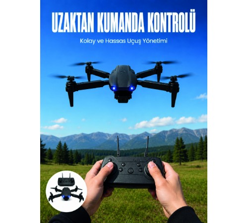 4K HD Kameralı Katlanabilir Drone Sabit Yükseklik Destekli Uzaktan Kumandalı Drone