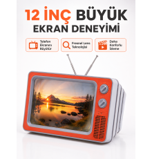 Telefon Ekran Büyütücü 3D HD Lens Retro TV Görünümlü Katlanabilir Mobil Ekran