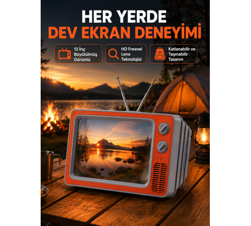 Mobil Telefon Ekran Büyütücü 12 İnç Fresnel Lens Göz Konforu Sağlayan Taşınabilir