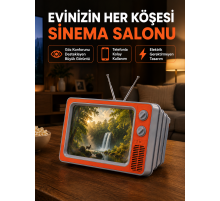 Telefon İçin 12 İnç Ekran Büyütücü Retro Televizyon Tasarımı HD Film İzleme Katlanabilir Stand