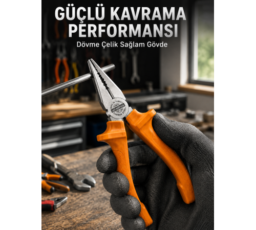Dövme Çelik Pense Ergonomik Kaymaz Saplı El Aleti