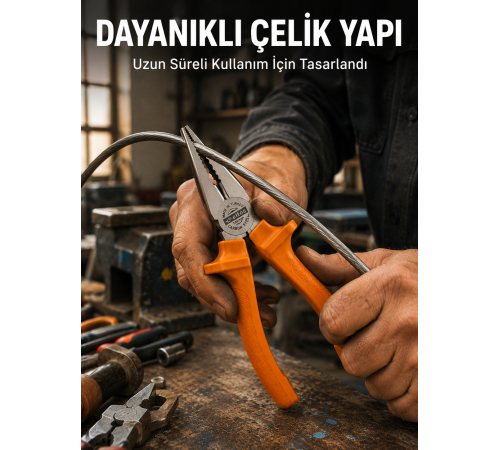 Dövme Çelik Pense Ergonomik Kaymaz Saplı El Aleti