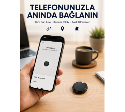 AirTag Akıllı Eşya Takip Cihazı Apple ve Android Uyumlu Uzun Pil Ömürlü