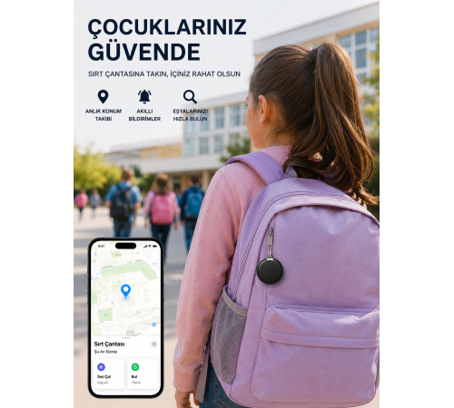 Apple ve Android Destekli AirTag Konum Takip ve Eşya Bulucu